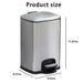 21 Tech Solutions 1.09 Gallons Stainless Steel Open Trash Can Stainless Steel in Gray | 11.81 H x 8.97 W x 9.05 D in | Wayfair