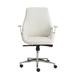 HomeRoots White Faux Leather Seat Swivel Adjustable Task Chair Leather Back Steel Frame | 26.75 W x 26 D in | Wayfair 4512839461809