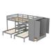 Harriet Bee Jaleria Twin Over Twin Over Full Bunk Bed w/ Drawers, Wood in Gray | 64.6 H x 116.5 W x 79.8 D in | Wayfair