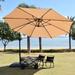 Arlmont & Co. Rondallyn 144" Octagonal Steel Cantilever Umbrella Patio Offset Umbrella in Brown | 106 H x 137.8 W x 137.8 D in | Wayfair