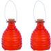 Arlmont & Co. Wasp Trap Beehive Green Set Of 2, Glass in Orange | 8 H x 5.9 W x 5.9 D in | Wayfair 3420D0E83D5649AAA0D85A761F45AAD9