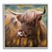 Stupell Industries Az-336-Framed Highland Cow Print Canvas in Brown | 24 H x 24 W x 1.5 D in | Wayfair az-336_gff_24x24
