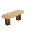 Latitude Run® Modern Simple Solid Wood Oval In Log Color Dining Table Wood in Brown/Gray | 29.5 H x 63 W x 27.5 D in | Wayfair