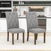 Winston Porter Ofelio Tufted Parsons Chair, Dining Chair Set for Dining Room Wood/Upholstered/Fabric in Gray | 39.8 H x 22.4 W x 18 D in | Wayfair