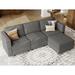 Gray Sectional - Latitude Run® Modular Sectional Sofa w/ Storage Seat Convertible Couch L Shape Set Polyester | 33.5 H x 90.2 W x 58.3 D in | Wayfair