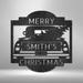 The Holiday Aisle® Personalized Christmas Truck Monogram Steel Sign Steel Art Wall Metal Decor Metal in Black | 9.25 H x 23.5 W x 0.05 D in | Wayfair