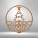 The Holiday Aisle® Personalized Christmas Tree Monogram Steel Sign Steel Art Wall Metal Decor Metal in Brown | 29.5 H x 29.5 W x 0.05 D in | Wayfair