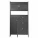 Latitude Run® Stylish Modernist Shoe Cabinet w/ Open Storage Space-82.11" H x 39.31" W x 7.11" D in Black | 82.11 H x 39.31 W x 7.11 D in | Wayfair