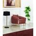 Barrel Chair - Everly Quinn Zulmarie 33" Wide Chenille Barrel Chair Wood/Chenille/Fabric in Red/Brown | 30 H x 33 W x 35 D in | Wayfair