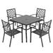 Red Barrel Studio® Argentino Square 4 - Person 37.01" L Outdoor Dining Set Metal in Black | 37.01 W x 37.01 D in | Wayfair