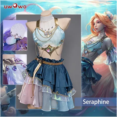 Uwowo-Costume Cosplay de League of ATIONS Séraphine League of ATIONS End LOL Prestige Ocean