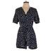 Primark Romper V Neck Short sleeves: Blue Polka Dots Rompers - Women's Size 8