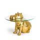 Gold Effect Hippo Coffee Table with Glass Top