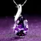 Huitan Collana con ciondolo con zirconi viola per donna Catena color argento Moda Accessori da donna