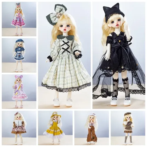 Mode 30cm Puppe in Kostüm Stoff süße Accessoires 30cm Puppe Kleid Set bunt keine Puppe 30cm Puppe