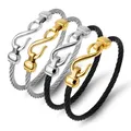 Punk Color oro titanio filo di acciaio ganci per braccialetti gioielli di moda braccialetti con