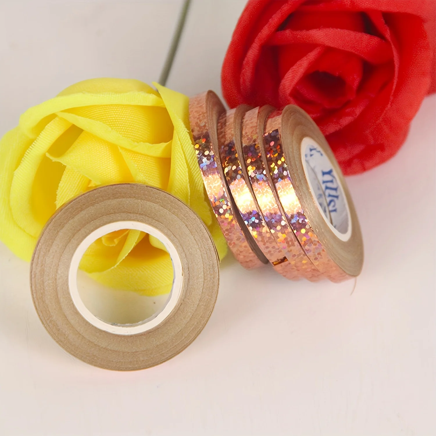 Band gekräuseltes Ballons eil 10 Meter Laser Laser Metall glänzend 5 Rollen für Party dekoration, Geschenk verpackung, Handwerk Image