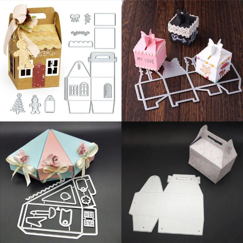 1 Stück Geschenkbox Sterben Metall Stanzformen Rahmen Handwerk Stanzform Prägeschablone für handgemachte Papierkartenherstellung Scrapbooking Image