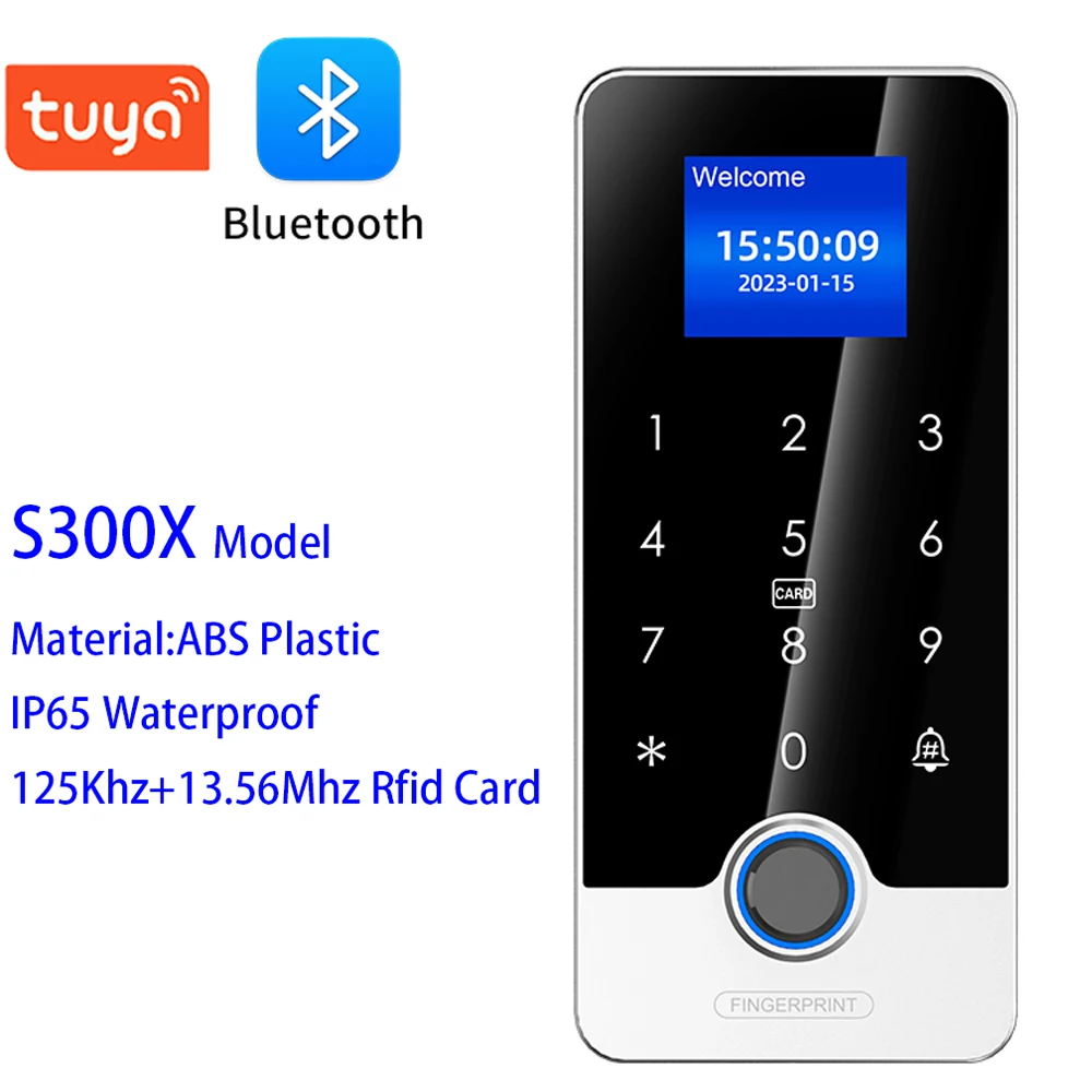 Tuya APP Fingerprint Biometrische Access Control Reader RFID 125KHz + 13,56Mhz Access Control System Wasserdicht Image