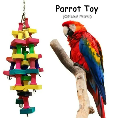 1 stücke Papagei Kauen Spielzeug Vogel Papagei Blöcke Knoten Zerreißen Spielzeug Vogelkäfig Biss