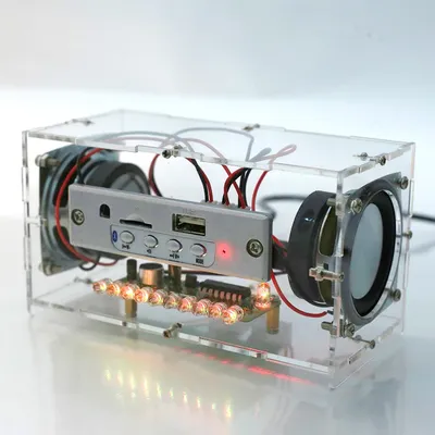 DIY Löten Praxis Kit Bluetooth-Kompatibel 5,0 Lautsprecher Musik Spektrum LED Blinkt 2*3W Power Image