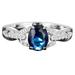 Large Saphire Ring Round Blue Gemstone Ring Vintage Ring Diamond Ring Gift Ring Peacock Shape Peacock Ring Diamond Ring Big Diamond Ring