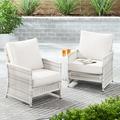 Better Homes & Gardens Paige Outdoor Wicker Stationary Lounge Chairs Set of 2 White