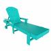 Laguna Adirondack Poly Reclining Chaise Lounge With Arms & Wheels Turquoise