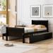 Espresso Twin Solid Wood Platform Bed: 4 Drawers, Streamlined Design