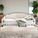 Bedroom Furniture Full Size Upholstered Tufted Daybed with Twin Size Trundle, Beige