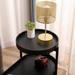 Modern 2-Tier Sofa Side Table Coffee Table for Living Room Metal Frame with Wood Tray End Tables Nightstand