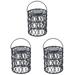 3 PCS Rattan Pendant Light Chandiler Garden Solar Lantern Garden Hanging Light Hanging Solar Lanterns Outdoor Waterproof