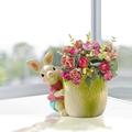 Soikfihs Creative Garden Rabbit Animal Meaty Flower Pot Resin Potted Balcony Garden Outdoor Creative PlatterFlower Pots Outdoor Balcony Plant Flower Pot Cute and Creative