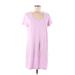 Universal Thread Casual Dress - Shift Scoop Neck Short sleeves: Pink Solid Dresses - Women's Size Medium