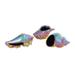 6 6 8 W Multi Colored Ceramic Shell Sculpture with Rainbow Shimmer Finish by DecMode (3 Count)