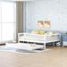 White Pine Wood Daybed With Roll-Out Trundle: Fence Guardrails, Space-Saving Design