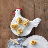 Rooster Deviled Egg Platter - 8''W x 8''D x 1.5''H
