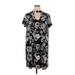 Sauci Casual Dress - Mini Mock Short sleeves: Black Print Dresses - Women's Size 1X