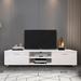 Modern TV Stand Media Console Table Cabinet with Open Shelves, Entertainment Center Television Table Fits up to 70" TVs, White
