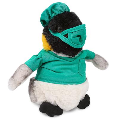 DolliBu Emperor Penguin Doctor Plush with Cute Scrub Uniform and Cap - 7 inches