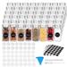 48 Pcs Glass Spice Jars with Shaker Lids, Spice Labels, Airtight Caps, Funnel