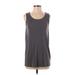 Eileen Fisher Sleeveless Silk Top Gray Scoop Neck Tops - Women's Size P Petite
