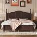 Walnut Retro-Style Wood Platform Bed Frame: Slat Support, Sturdy Pine Construction