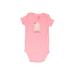 Child of Mine by Carter's Short Sleeve Onesie: Pink Marled Bottoms - Size 3-6 Month