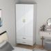 2 Door 2 Drawers, White Armoires, Wardrobe Cabinet, Suitable for Wardrobes in Bedrooms, Offices