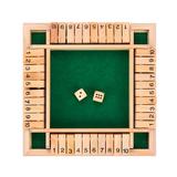 Amusing Educational Toys 4 Players 4 Sided 10 Number Flaps & Dices Game Dice Board Game Shut The Box Wooden STYLE 2-GREEN