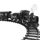 Oahisha Railway Train Toy Set 1 Set Kids Steam Engine Locomotive Toy Freight Electric Model Train Railway Train Toy Steam Train Set Plaything