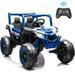 24 V Ride on UTV for Kids 2 Seater Battery Powered Ride on Car with Remote control Music Player 4 Wheel Shock Spring 3 Point Safety Belt Ride on Toy for Boys and Girls 3 4 5 6 Years Olds Blue