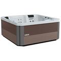 Lifesmart Acacia L 5 Person Square Hot Tub Spa w/40 Jets Locking Tub Cover Alpine White/Mocha Brown