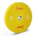 Sunny Health & Fitness Elite 2-inch Rubber Olympic Bumper Weight Plate 35 LB Single Color Coded (Yellow) with Steel Hub